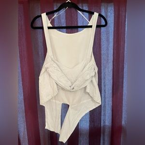 Zara Top front tie Low back w/ bow. White & Blue stripes- size Medium